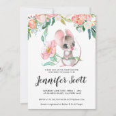 Faire-part de naissance de Souris Florale Bébé (Devant)