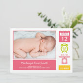 Faire-part de naissance de statistiques précieuses (Debout devant)