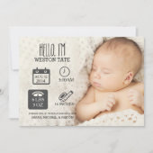 Faire-part de naissance de statistiques sur les no (Devant)