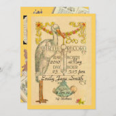 faire-part de naissance de style Vintage recto (Devant / Derrière)