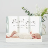 Faire-part de naissance de superposition de photo (Debout devant)