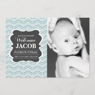 Faire-part de naissance de tableau Vintage bleu