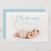 Faire-part de naissance de texte du script d'aquar (Devant / Derrière)