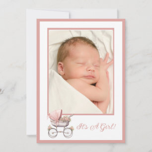 Faire-part de naissance de transport pour bébé ros