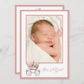 Faire-part de naissance de transport pour bébé ros (Devant / Derrière)