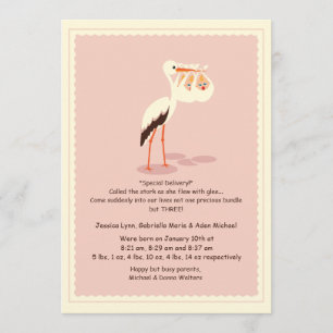 Faire-part de naissance de triplets de la