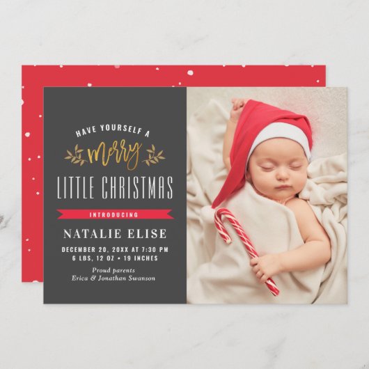 faire-part de naissance de vacances bébé gris tend (Devant / Derrière)