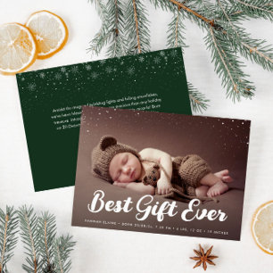 faire-part de naissance de vacances de noël modern
