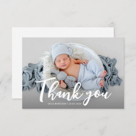 faire-part de naissance d'écriture moderne (Devant / Derrière)