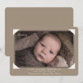 Faire-part de naissance des coins photos de l'albu (Devant / Derrière)