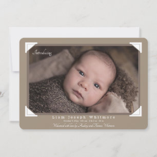 Faire-part de naissance des coins photos de l'albu