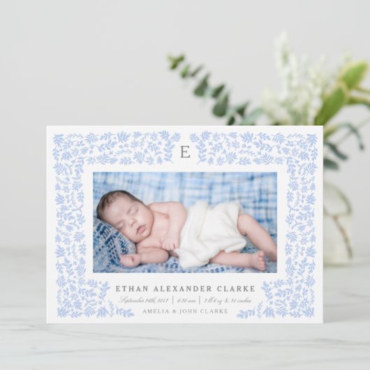 Faire-part de naissance des fleurs de récolte (Debout devant)