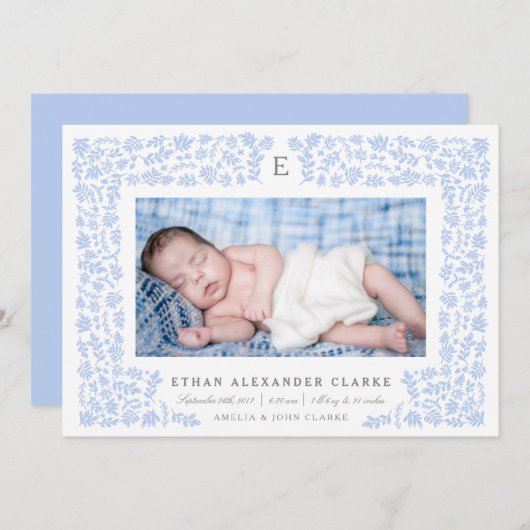 Faire-part de naissance des fleurs de récolte (Devant / Derrière)