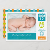 Faire-part de naissance des statistiques précieuse (Devant / Derrière)