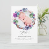 Faire-part de naissance des succulents du désert (Debout devant)