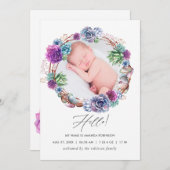 Faire-part de naissance des succulents du désert (Devant / Derrière)