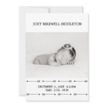 Faire-part de naissance Deux photos Flèches simple