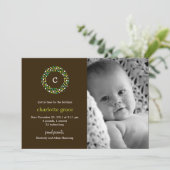 Faire-part de naissance d'hiver de Wreath Monogram (Debout devant)
