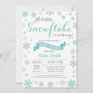 Faire-part de naissance d'hiver Flocon de neige Aq