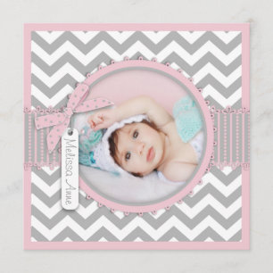 Faire-part de naissance d'impression Chevron SQ-PK