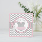 Faire-part de naissance d'impression de tutu rose (Debout devant)
