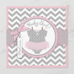 Faire-part de naissance d'impression de tutu rose