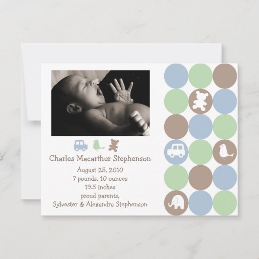 Faire-part de naissance Dots N Shapes (Devant)