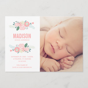 Faire-part de naissance doux de l'arrivée
