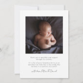 Faire-part de naissance du cadre de Doodle bleu (Dos)