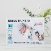 Faire-part de naissance du tableau des naissances (Debout devant)