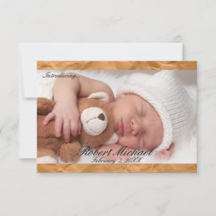Faire-part de naissance d'un beau garçon rustique