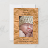 Faire-part de naissance d'un beau garçon rustique (Dos)