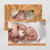 Faire-part de naissance d'un beau garçon rustique (Devant / Derrière)