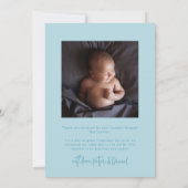Faire-part de naissance écriture Hello World Turqu (Dos)