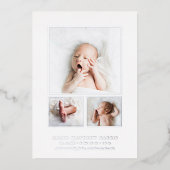 Faire-part de naissance élégant avec collage de ph (Recto)
