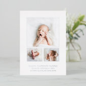 Faire-part de naissance élégant avec collage de ph (Debout devant)