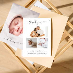 Faire-part de naissance élégant avec collage de ph