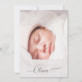 Faire-part de naissance élégant avec collage de ph (Dos)