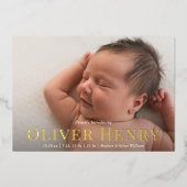 Faire-part de naissance élégant avec photo complèt (Recto)