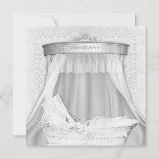 Faire-part de naissance élégant blanc pur (Devant)