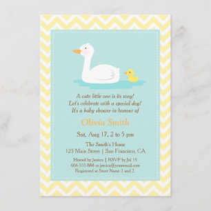 Faire-part de naissance élégant Chevron Canard Mig