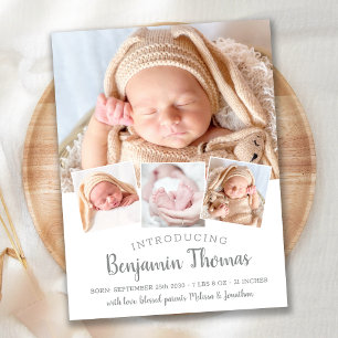 Faire-part de naissance élégant pour bébé personna