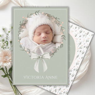 Faire-part de naissance élégant vintage de bébé fi