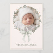 Faire-part de naissance élégant vintage pour bébé (Devant)