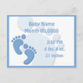 Faire-part de naissance empreinte de pieds bébé ga (Devant)