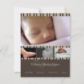 Faire-part de naissance en bande rose (Devant)