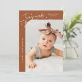 Faire-Part de Naissance en Terracotta avec Texte M (Debout devant)