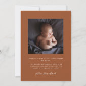 Faire-Part de Naissance en Terracotta avec Texte M (Dos)