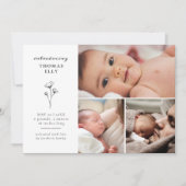 Faire-Part de Naissance et Collage de Photos de Bé (Devant)