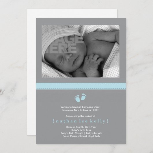 Faire-part de naissance Etapes bébé (Devant / Derrière)